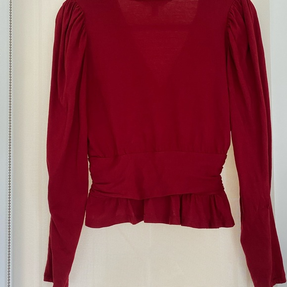 Red cotton wrap top by Banana Republic - Picture 4 of 5
